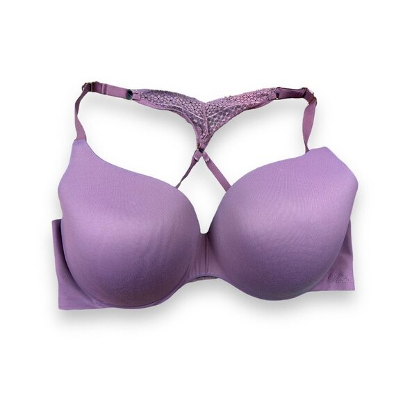 Incredible By Victoria's Secret Lined Perfect Coverage Racerback Purple Bra 36DD - Picture 1 of 9